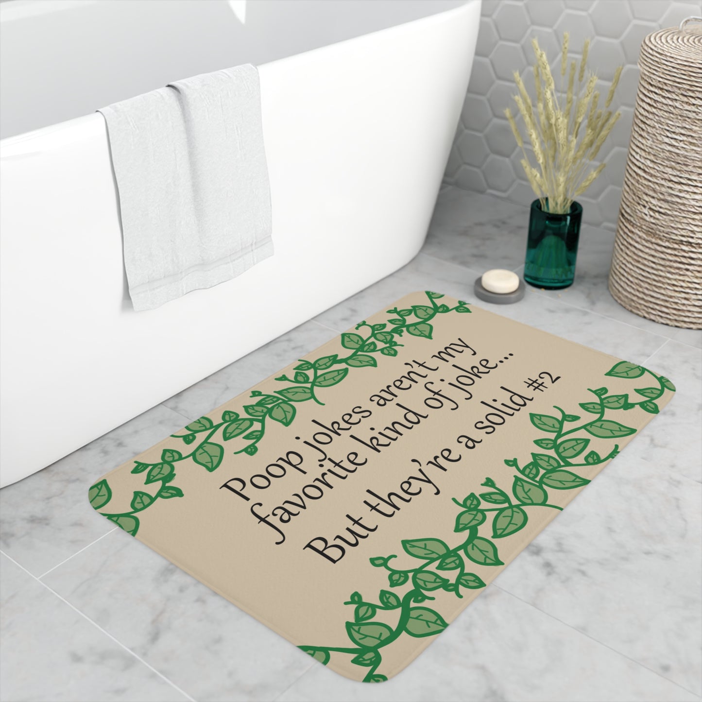 Poop Jokes Memory Foam Bath Mat