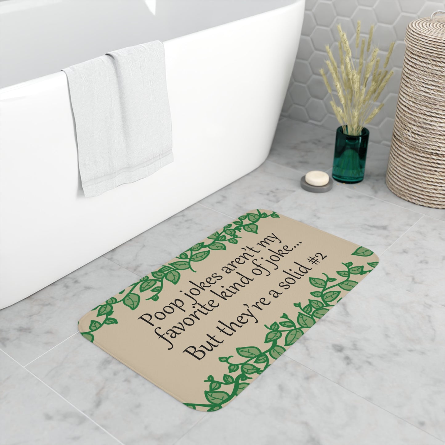 Poop Jokes Memory Foam Bath Mat